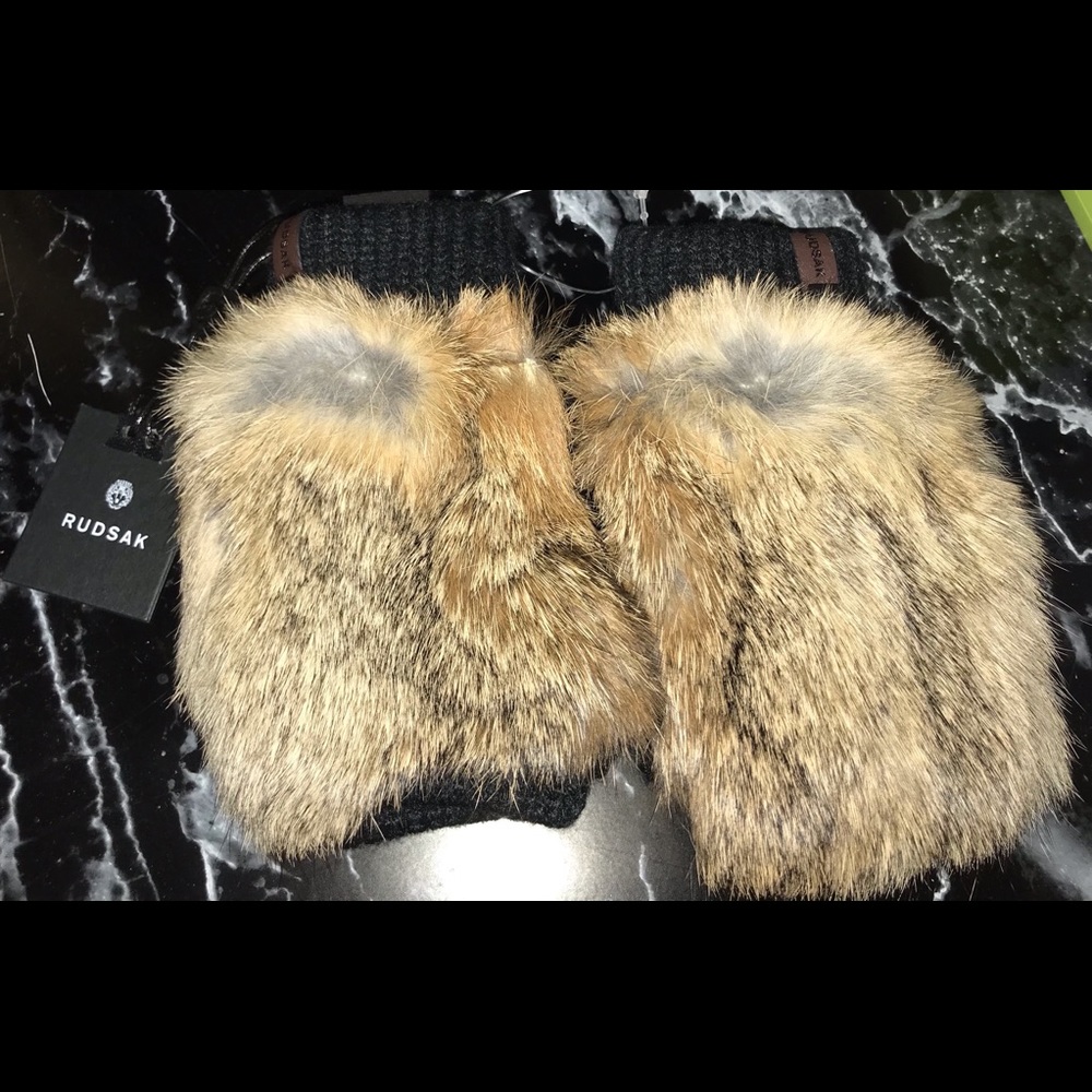 RUDSAK fingerless gloves with fur